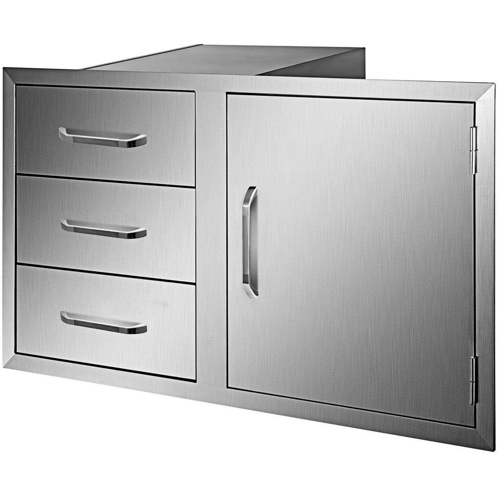 VEVOR 38.1 in. W x 22.6 in. H x 20.8 in. D Outdoor Kitchen Drawers
