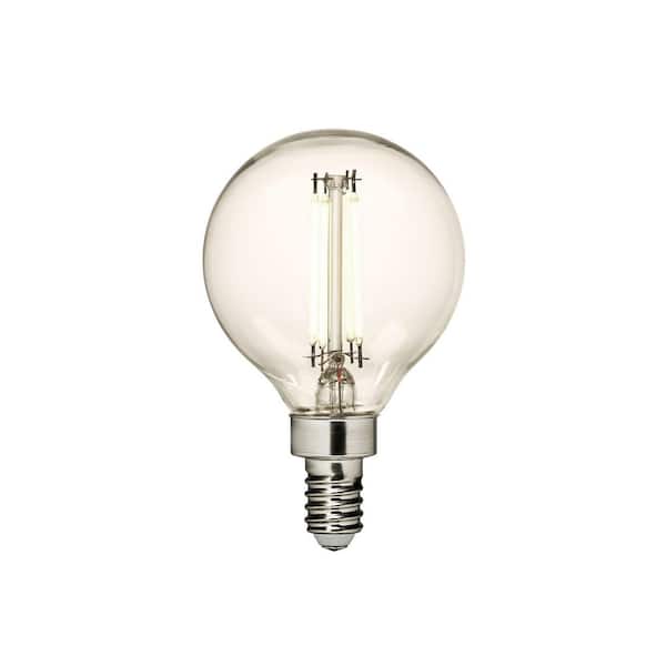 4-Watt Equivalent G16.5 Shape E12 Base Dimmable Clear LED Light Bulb 2700K Soft White (1-Pack)