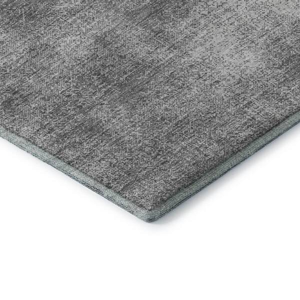 Mayfield Premium Machine Washable Abstract AMF1018 Gray 3 ft. x 4 ft. Area Rug