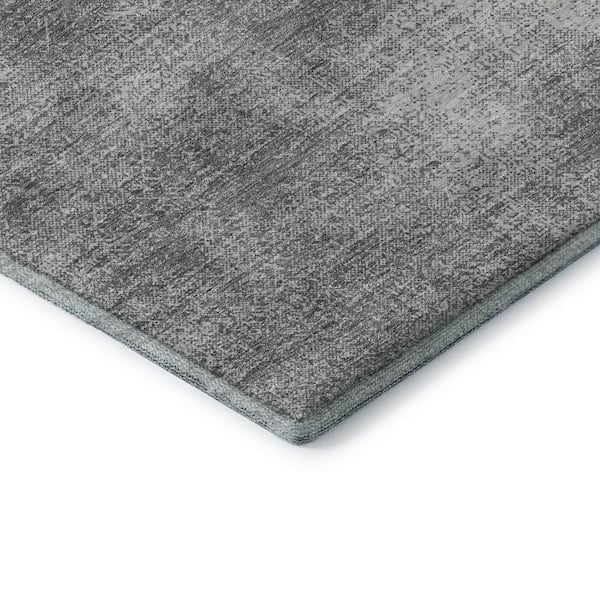 Mayfield Premium Machine Washable Abstract AMF1018 Gray 9 ft. x 12 ft. Area Rug