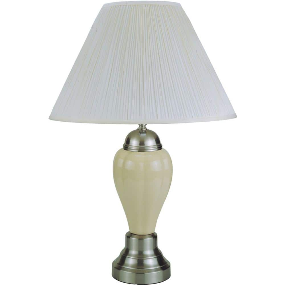 27 in. Silver Ceramic Bedside Table Lamp with White Shade price history on PriceWatchPro