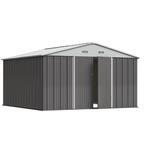 Tozey 10 ft. W x 10 ft. D Silver-Gray Storage Shed Galvanized