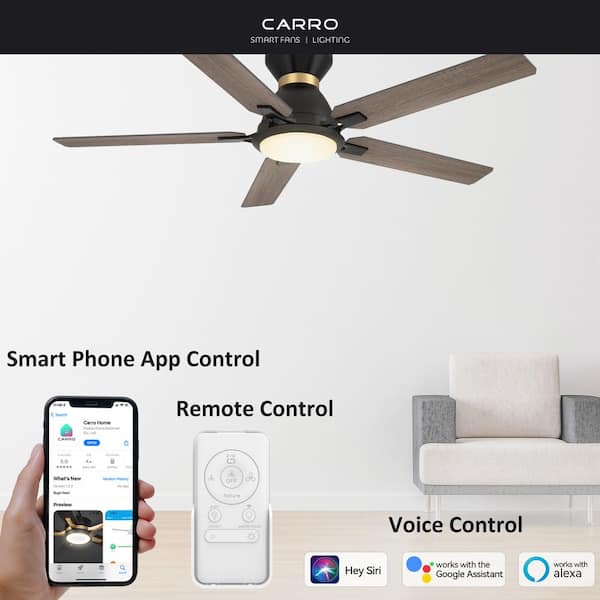 Essex 52 in. Dimmable LED Indoor/Outdoor Black Smart Ceiling Fan with Light and Remote, Works with Alexa/Google Home