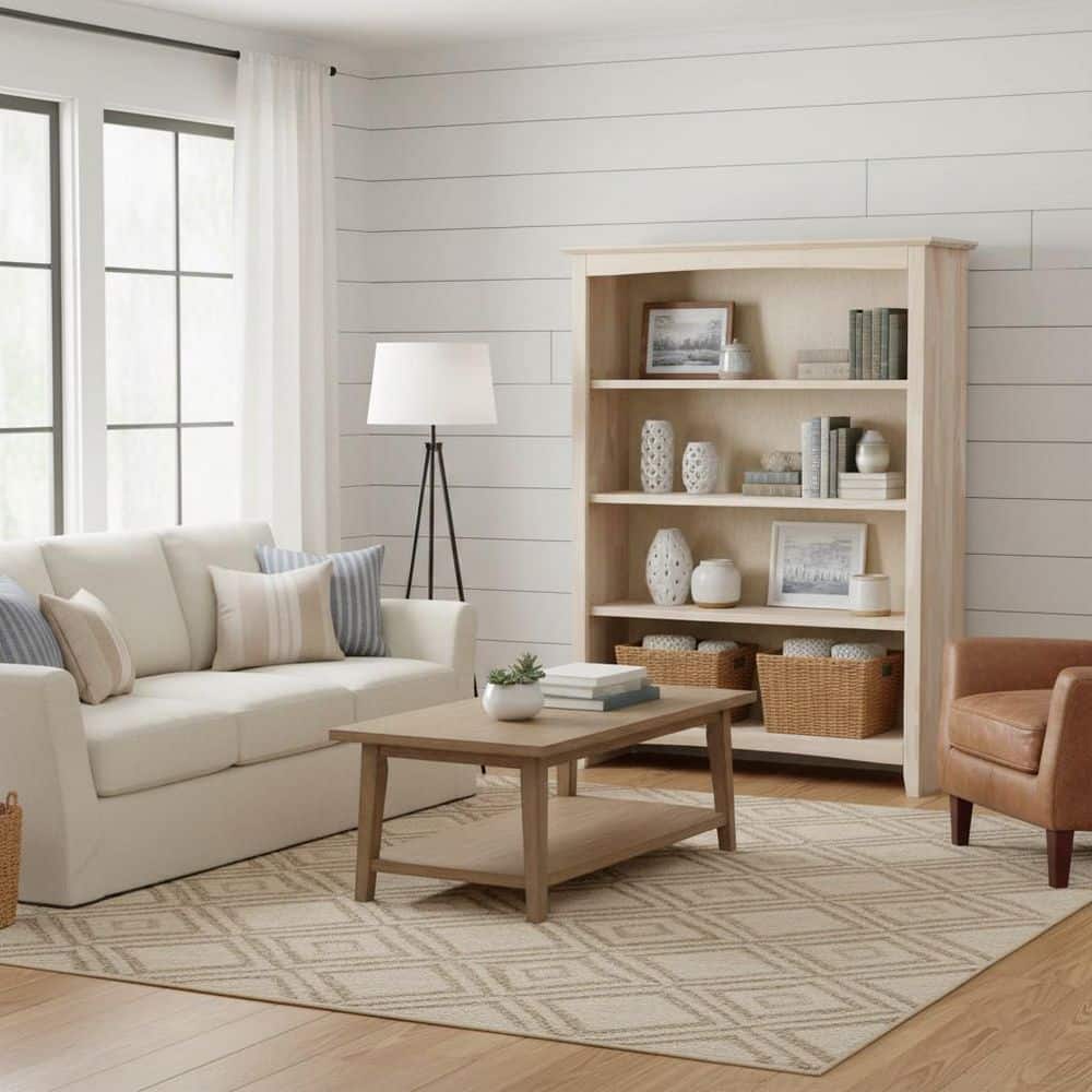 International Concepts 48 in. H Unfinished Solid Wood 4-Shelf