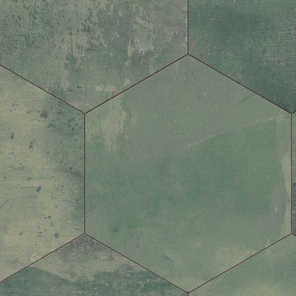 Argillos Hex Aquamarine 21 in. x 24 in. Porcelain Floor and Wall Tile (10.2 sq. ft./Case)