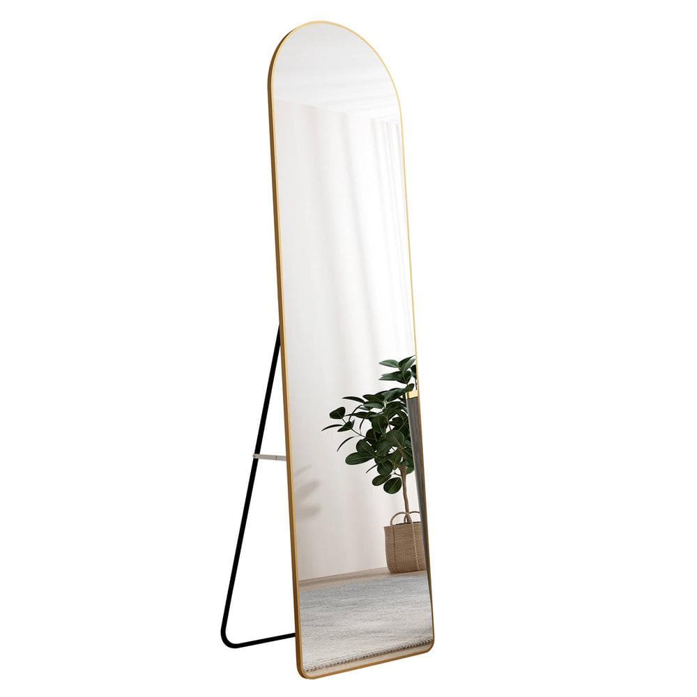 16.5 in. W x 60 in. H Metal Frame Arched Floor Mounted Full Length Rearview