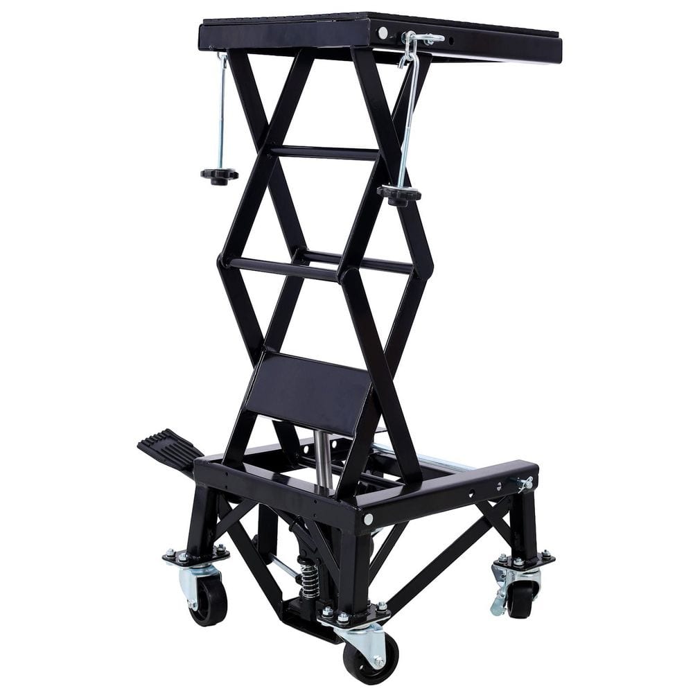 300 lbs. Hydraulic Motorcycle Scissor Jack Lift Foot Step Wheels for Small Dirt Bikes, Black price history on PriceWatchPro