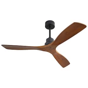 52 in. Indoor/Outdoor Black Smart Ceiling Fan Whit 6-Speed Long-Handled DC Remote Control