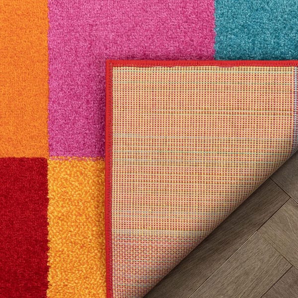 Alfombras de sala de estar Mat Bright Multi Colour Design