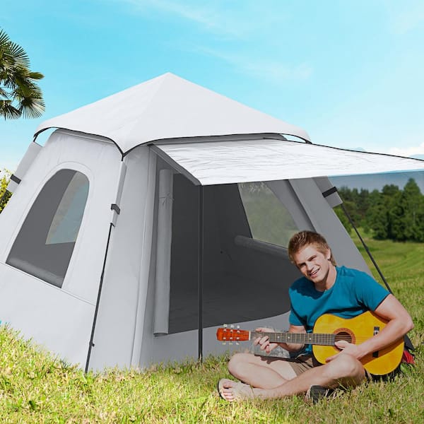 Outsunny Camping Tents 4 Person Pop Up Tent Quick Setup Automatic