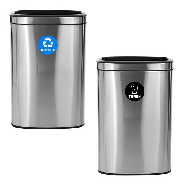 Trash Can Plastic Rectangular 10.5 Gallon W/ Stainless Steel Pedal