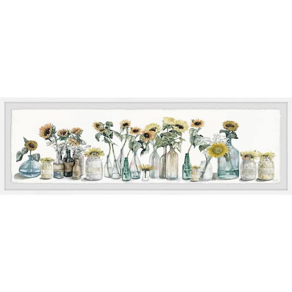 Unbranded "Sunflower Centerpiece III" by Parvez Taj Framed Nature Art Print 15 in. x 45 in.