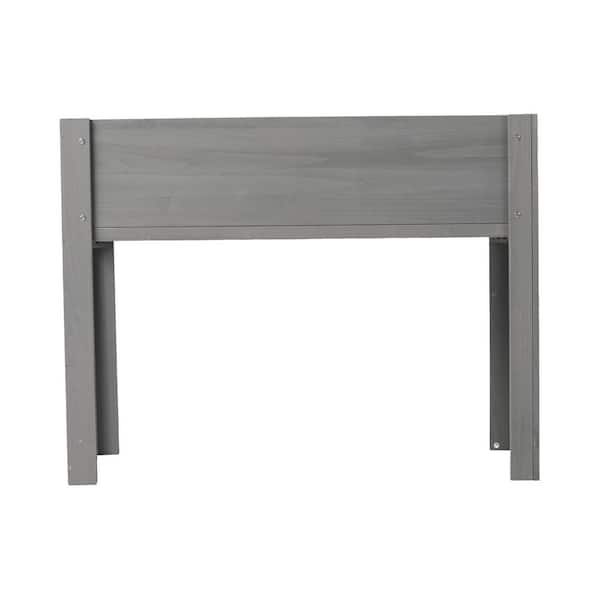 38 in. Inner Length Grey Wood Rectangle Outdoor Raised Garden Bed Raised Planter Boxes with Legs (1-Pack)
