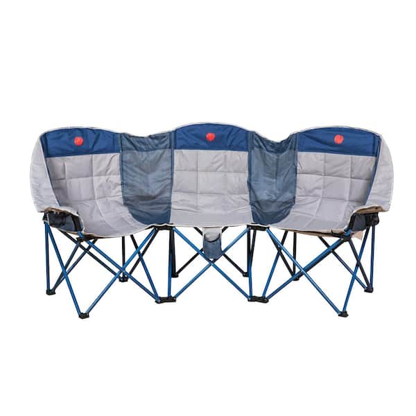 OmniCore Designs MoonPhase Triple LoveSeat Heavy Duty Quad Folding Camp Chair
