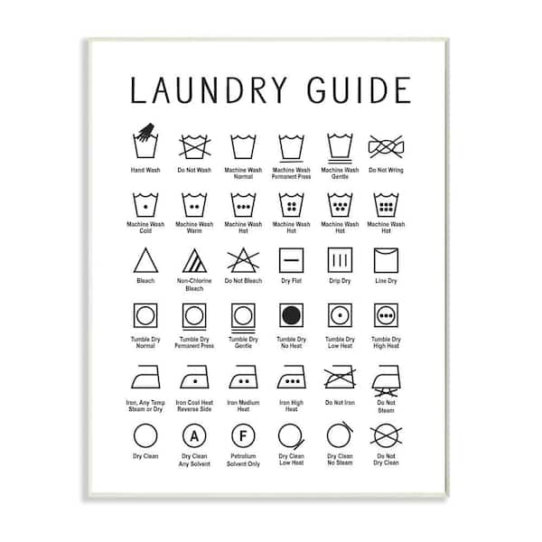 Stupell Industries "Laundry Guide Cleaning Helpful Symbol" by Lettered and Lined Unframed Print Abstract Wall Art 13 in. x 19 in.