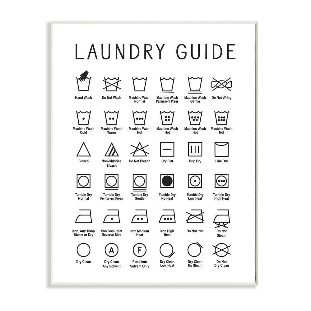 Minimalist Black and White Laundry Guide Wall Plaque