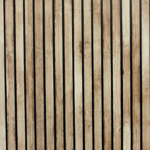 Herman Light Brown Wood Wallpaper Sample