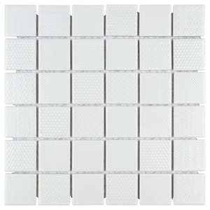 Celadon White 11-5/8 in. x 11-5/8 in. x 6 mm Porcelain Mosaic Tile (0.94 sq. ft./Each)