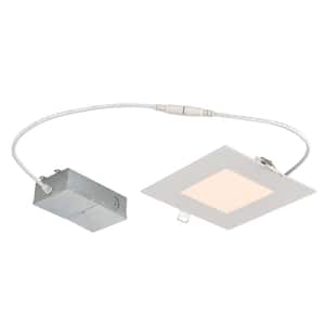 Slim Square 6 in. 3000K Warm White New Construction and Remodel IC Rated Recessed Integrated LED Kit for shallow ceiling