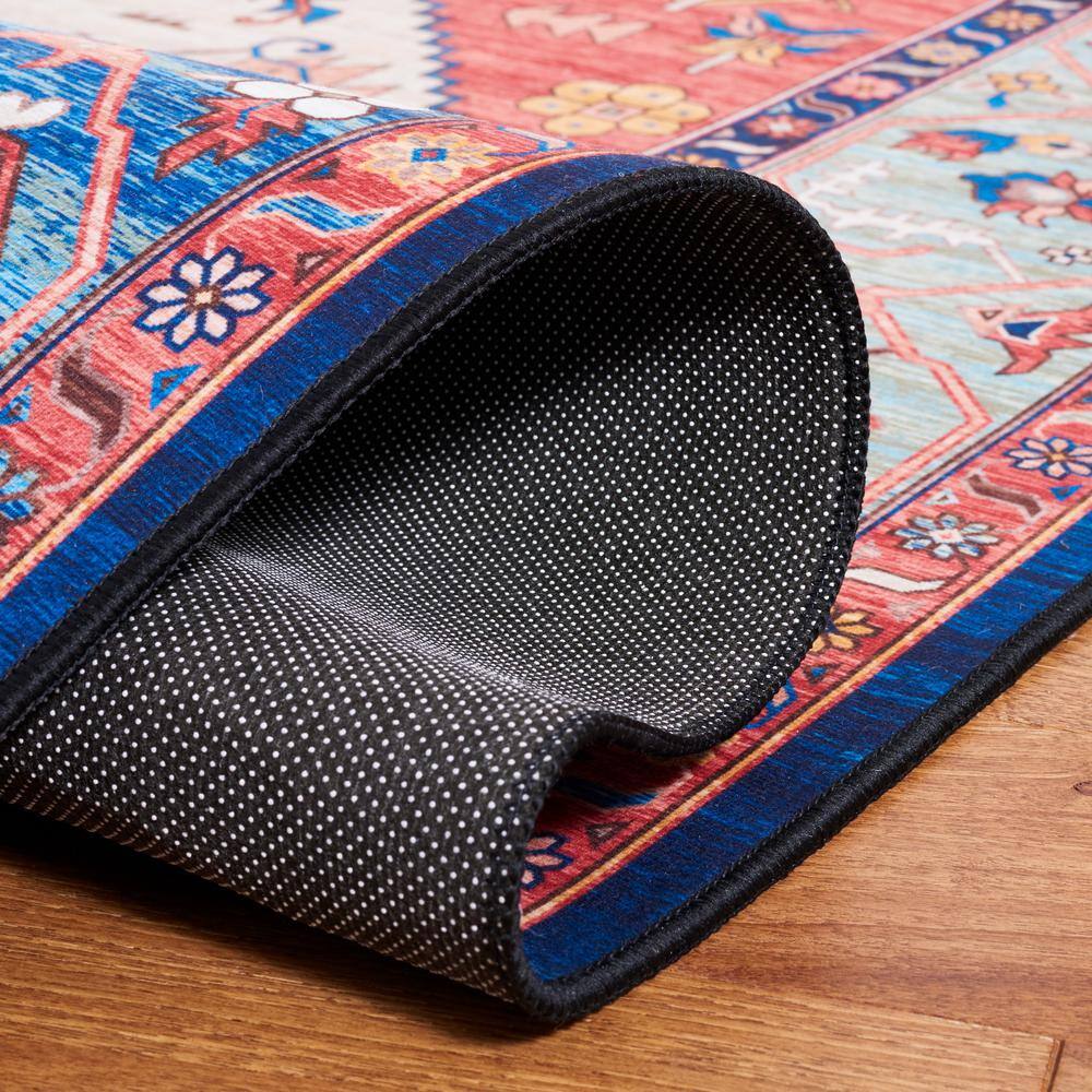 Tucson Blue Rectangular Easy-Care Synthetic Area Rug - 3' x 5'