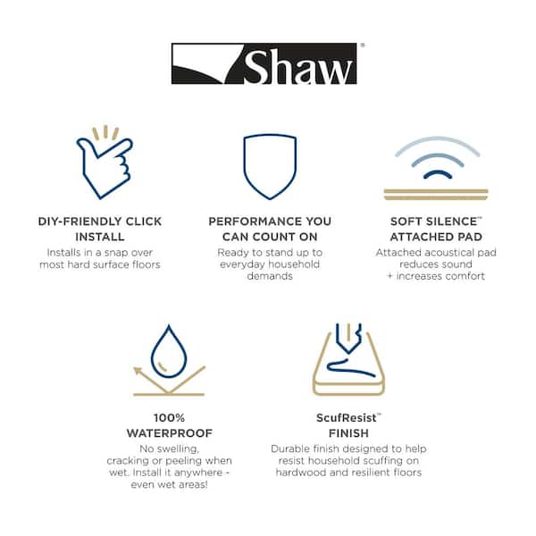 Shaw - Vista Thistle 20 MIL x 12 in. W Waterproof Click Lock Vinyl Tile Flooring (15.83 sq.sf/case)