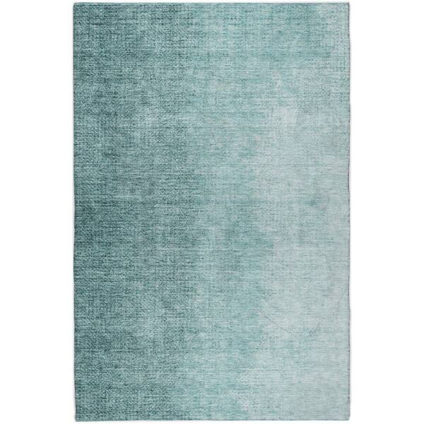 Dream Shag Premium Machine Washable Abstract ADS822 Teal 10 ft. x 14 ft. Area Rug