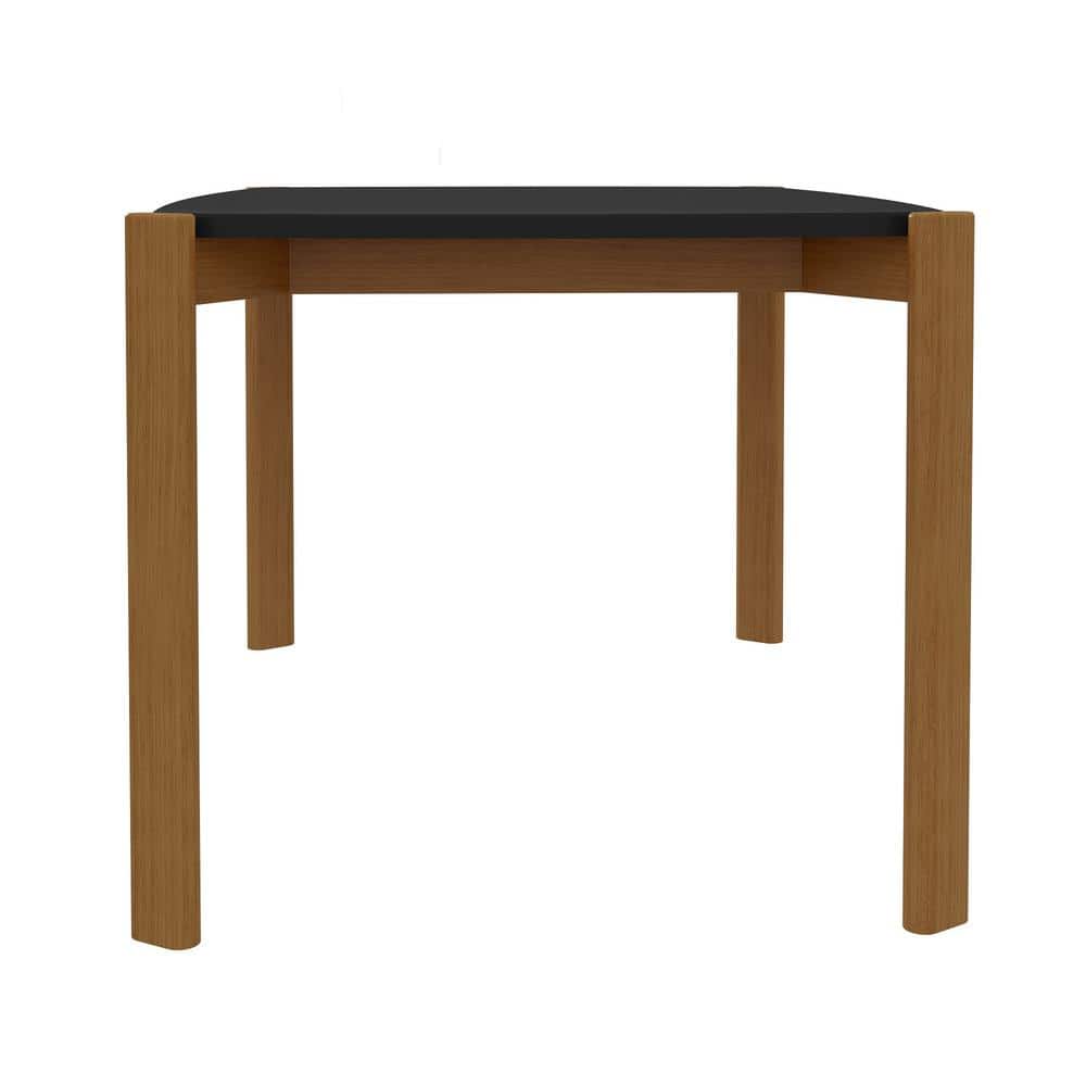 Matte Black MDF and Eucalyptus Wood Dining Table