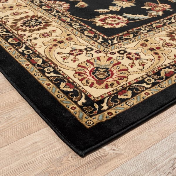 TrafficMaster Marash Black 8 ft. x 10 ft. Area Rug 59337 - The