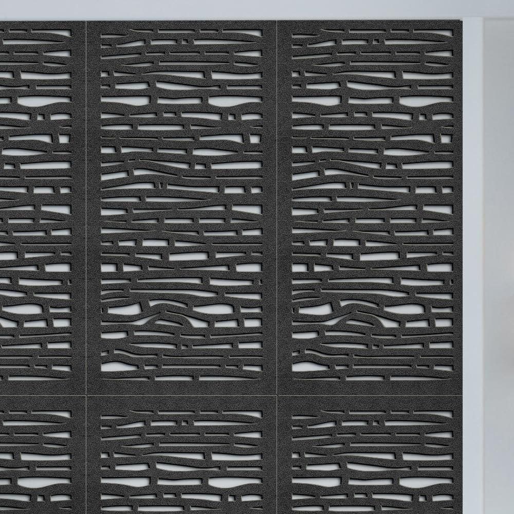 Fiji 24" x 48" Charcoal Recycled Plastic Outdoor Privacy Screen