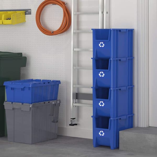Akro-Mils 13014 Stackable Open-Front Recycling Bin Box Containers