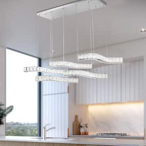 Jefferson 5 - Light Chrome Statement Square/Rectangle Integrated LED Chandelier