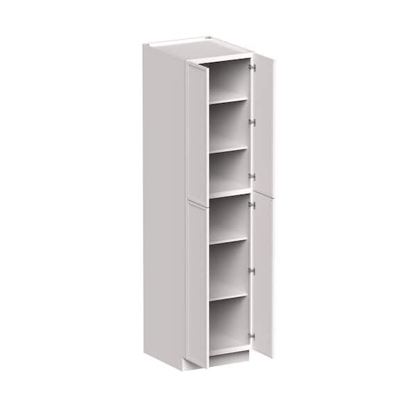 24 in. W x 27 in. D x 96 in. H Ready to Assemble Pantry Kitchen Cabinet with 4-Door 5-Shelf in Snow White