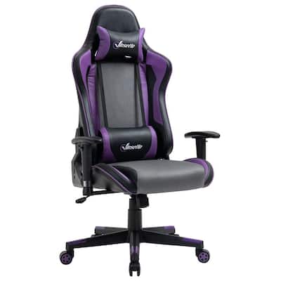 Purple PU Gaming Chair with Headrest