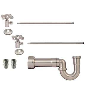 LA-Style Pedestal Lavatory Kit with Cross Handles, Stainless Steel