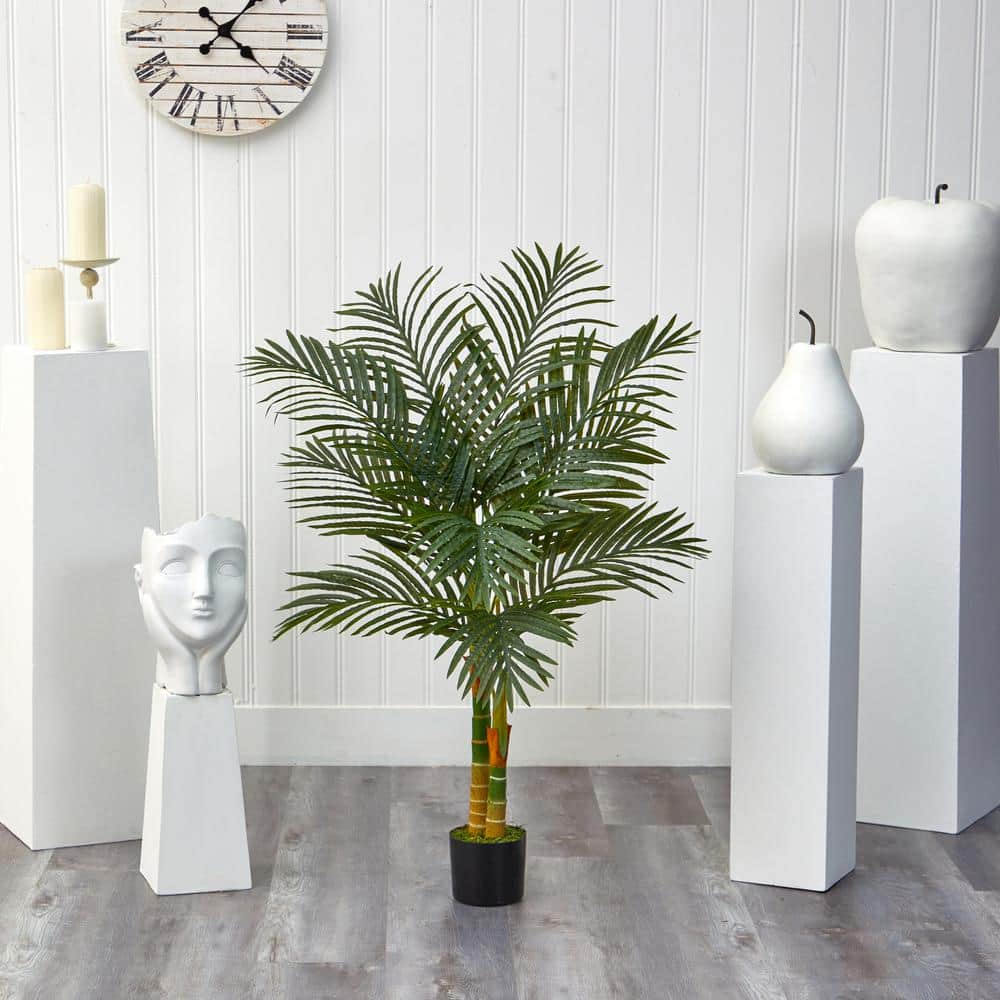 Golden Cane Palm Tree Artificial Realistic Nearly Natural 4’ Home Garden Decor 