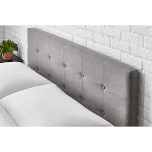 Leblanc Charcoal Gray Upholstered Queen Platform Bed with Straight Back and Tufting (61.2 in W. X 43.30 in H.)