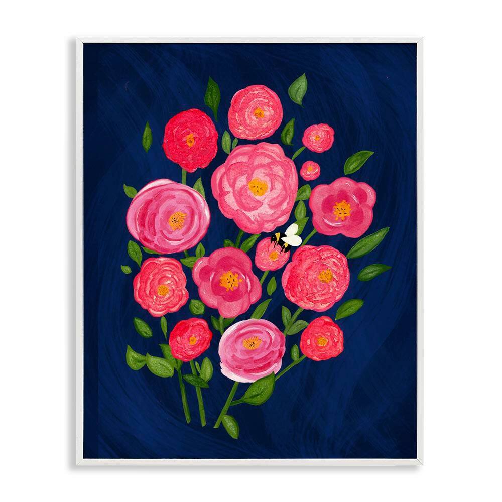 Pink Poses Bunches by Michelle Ingari Designs White Framed Nature Giclee Art Print 30 in. x 24 in. price history on PriceWatchPro