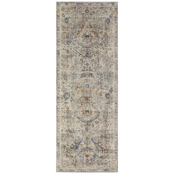 2 ft. x 10 ft. Blue Oriental Runner Rug