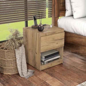 Miles Light Oak 1-Drawer 15.75 in. W. Nightstand with Power Ports
