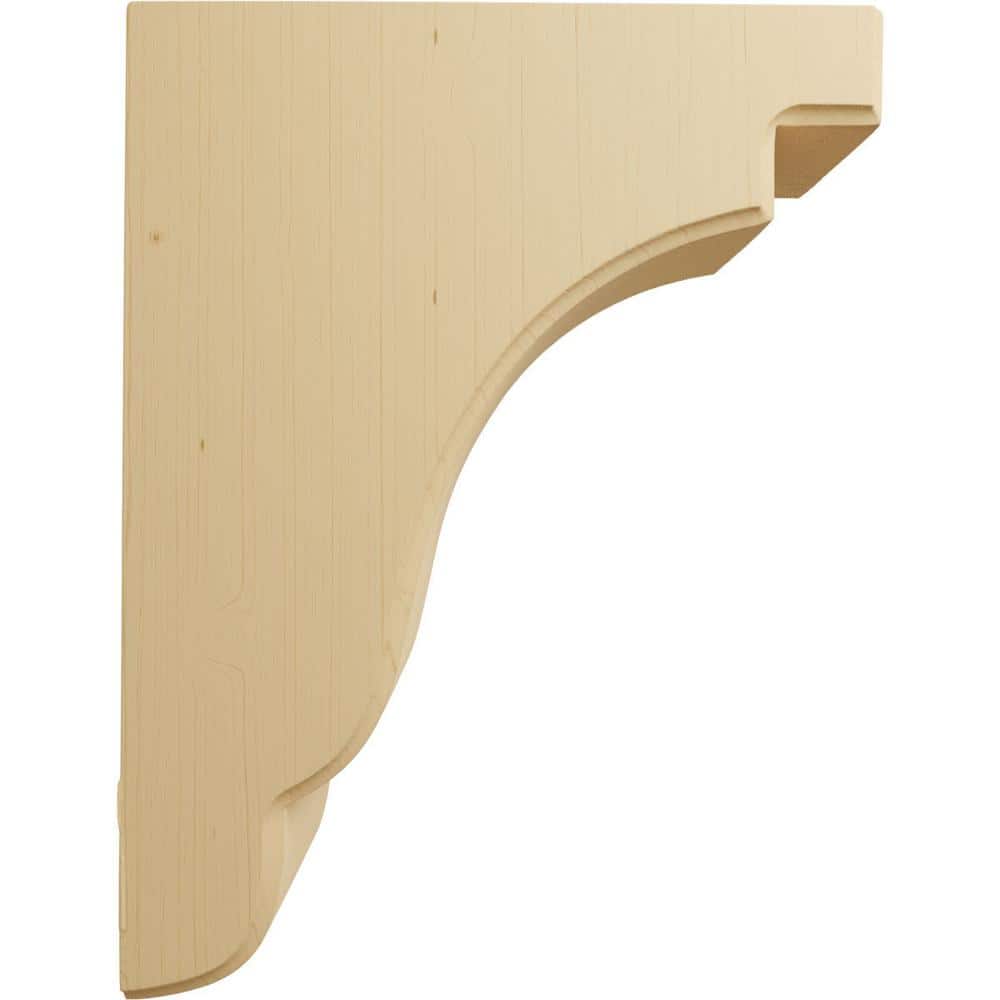 Alder Wood Bedford Bracket Corbel, 3.5" x 7.25" x 9.5"