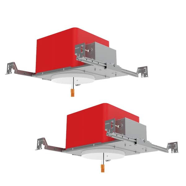 RUN BISON 6 in. Air-Tight IC Rated Fire Rated New Construction Recessed Housing, with TP24 Connector, ETL Certificated (2-Pack)