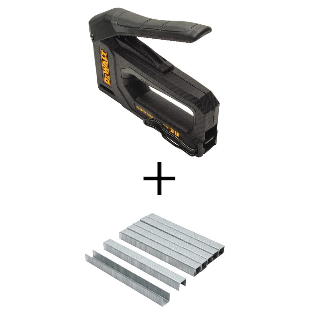 DEWALT Carbon Fiber Stapler/Tacker and 3/8 in. Heavy-Duty Staples (5000  Pack) DWHT80276W7065 The Home Depot