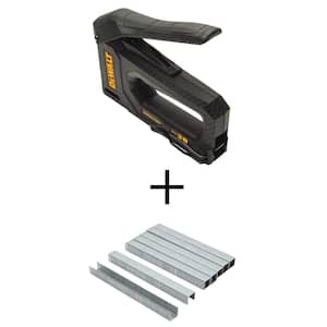 (5000 Staples Home and in. Heavy-Duty DEWALT Depot Carbon Fiber Stapler/Tacker DWHT80276W7065 Pack) 3/8 The -