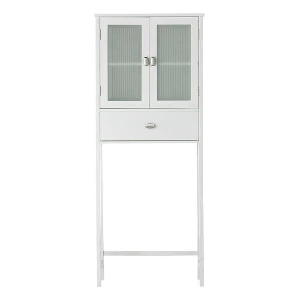 Home Decorators Collection Moderna 26 in. W Spacesaver in White with Glass Door