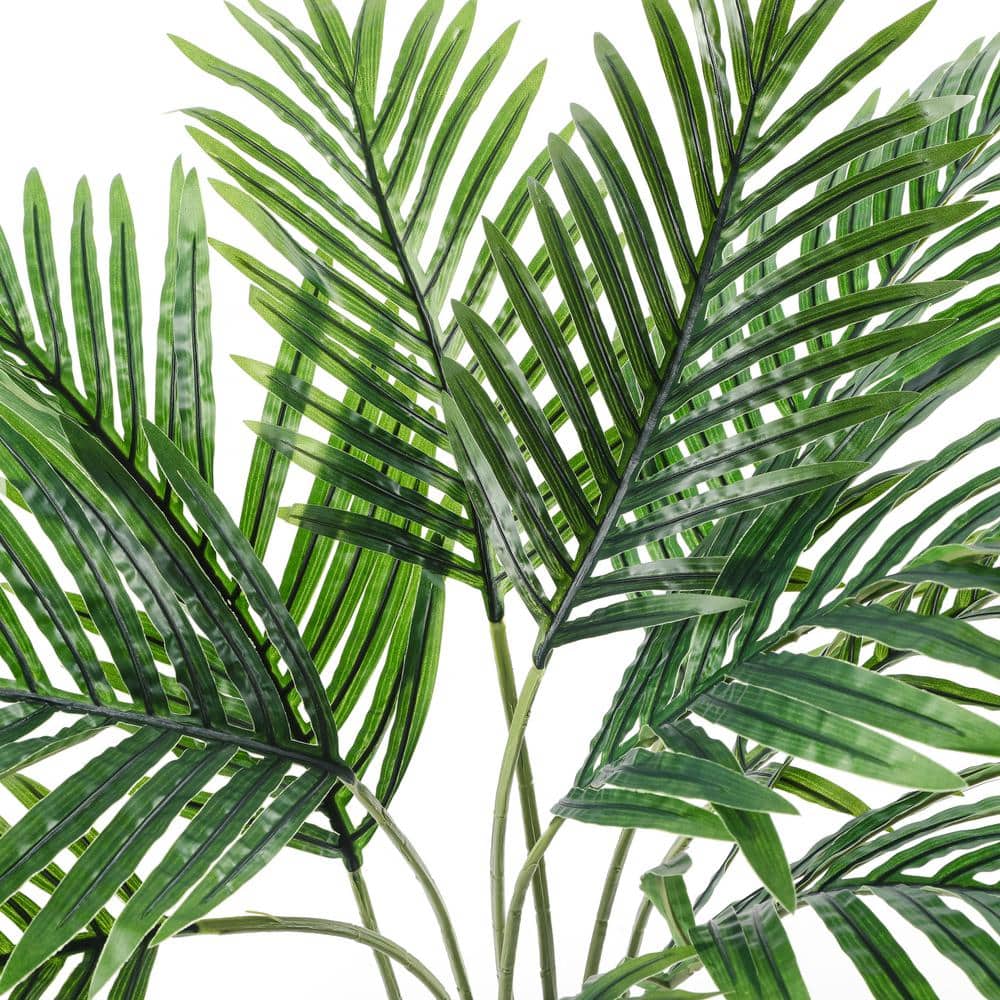 Tropical Paradise 24" Artificial Areca Palm with LED Lights in Black Pot