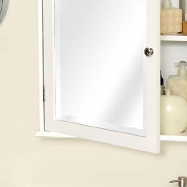 22 in. W Framed Surface-Mount Bathroom Medicine Cabinet with Swing Door in White 22 in. W Framed Surface-Mount Bathroom Medicine Cabinet with Swing Door in White