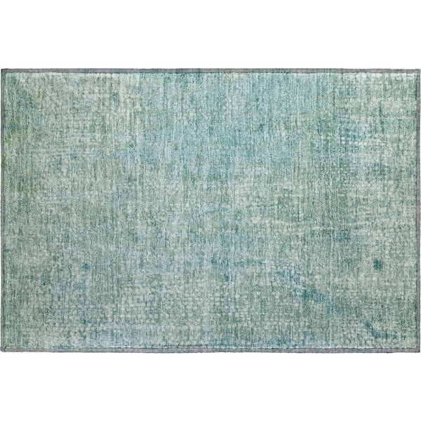 Mayfield Premium Machine Washable Abstract AMF2087 Teal 2 ft. x 3 ft. Accent Rug