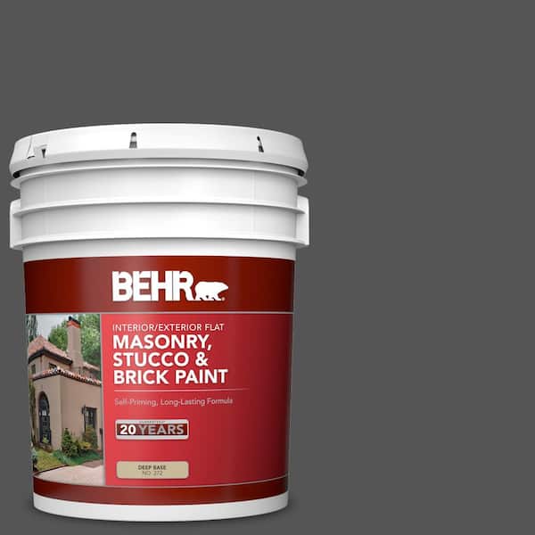 5 gal. #PPU25-01 Carbon Copy Flat Masonry, Stucco and Brick Interior/Exterior Paint