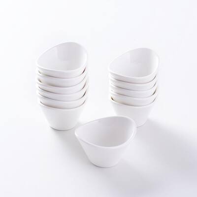 2.5 in. White Porcelain Ramekins Serving Bowls for Souffle Dishes (Set of 12)