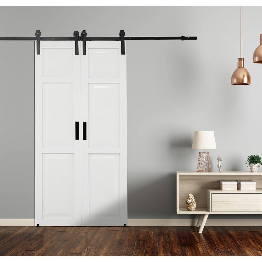 Millbrooke 42x84 White Vinyl Paneled Barn Door Kit